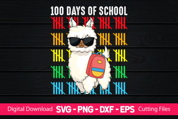 100 Days of School Llama Graphics