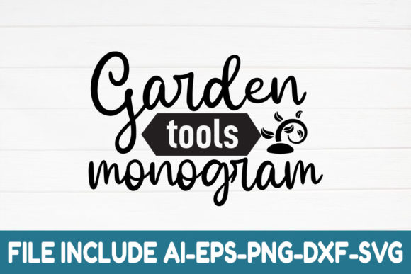 Garden Tools Monogram: Graphics for Crafts and Content