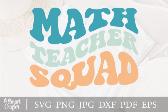 Math Teacher Squad Wavy Design: A Versatile Graphic for Crafts and Branding