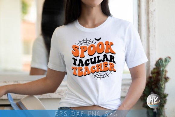 Spook Tacular Teacher Retro SVG: A Festive Graphic Design Asset for Crafts and Local Brands